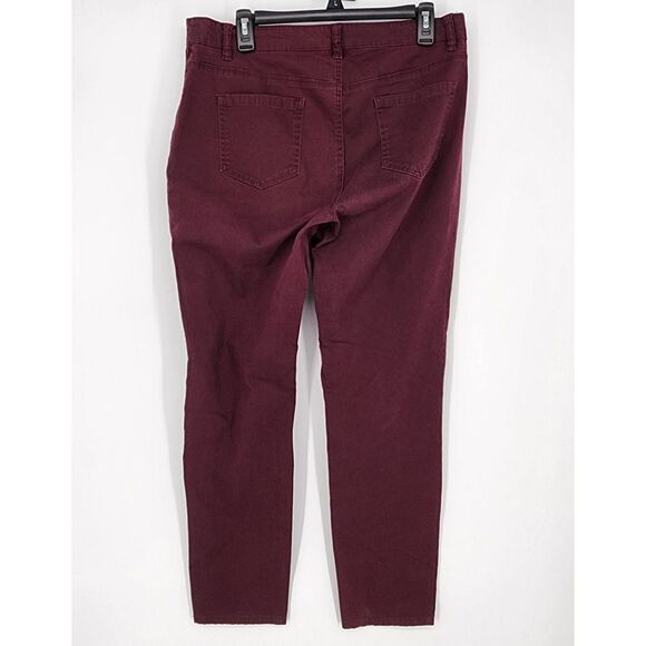 Buffalo David Bitton Jeans Women's 12  32x30 Maroon Hope Stretch Skinny Mid Rise - Picture 2 of 9